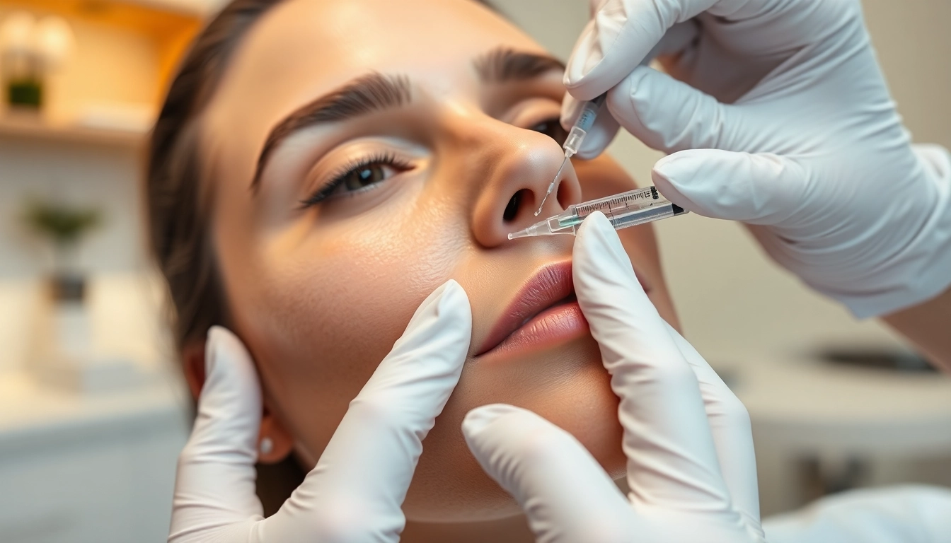 Experte für Botox Behandlung in Zürich führt präzise Injektion in modernem Klinikraum durch