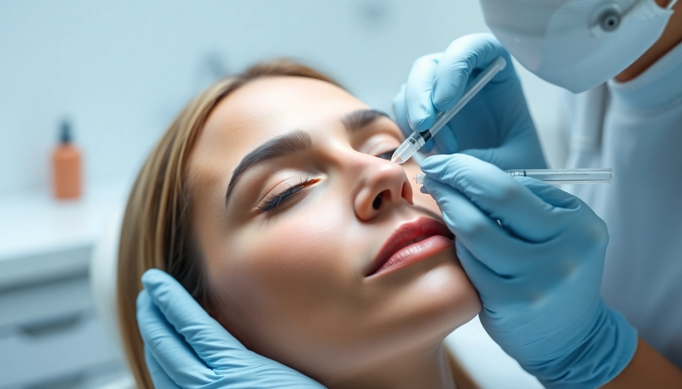 Botox Zürich treatment in a professional clinic setting, showcasing precise injection for wrinkle reduction with a calm, reassuring environment.