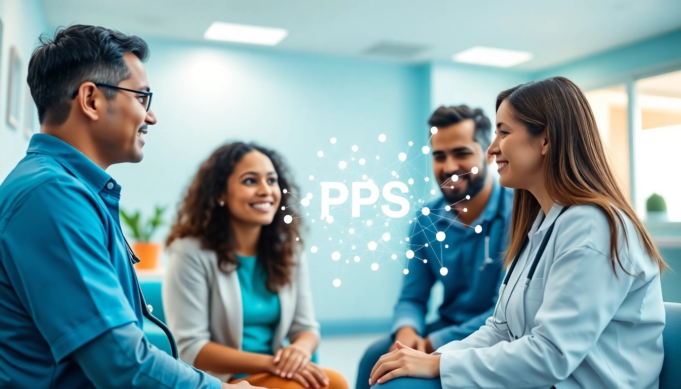 Private PPO health plans empower families with broad networks in a friendly clinic scene.