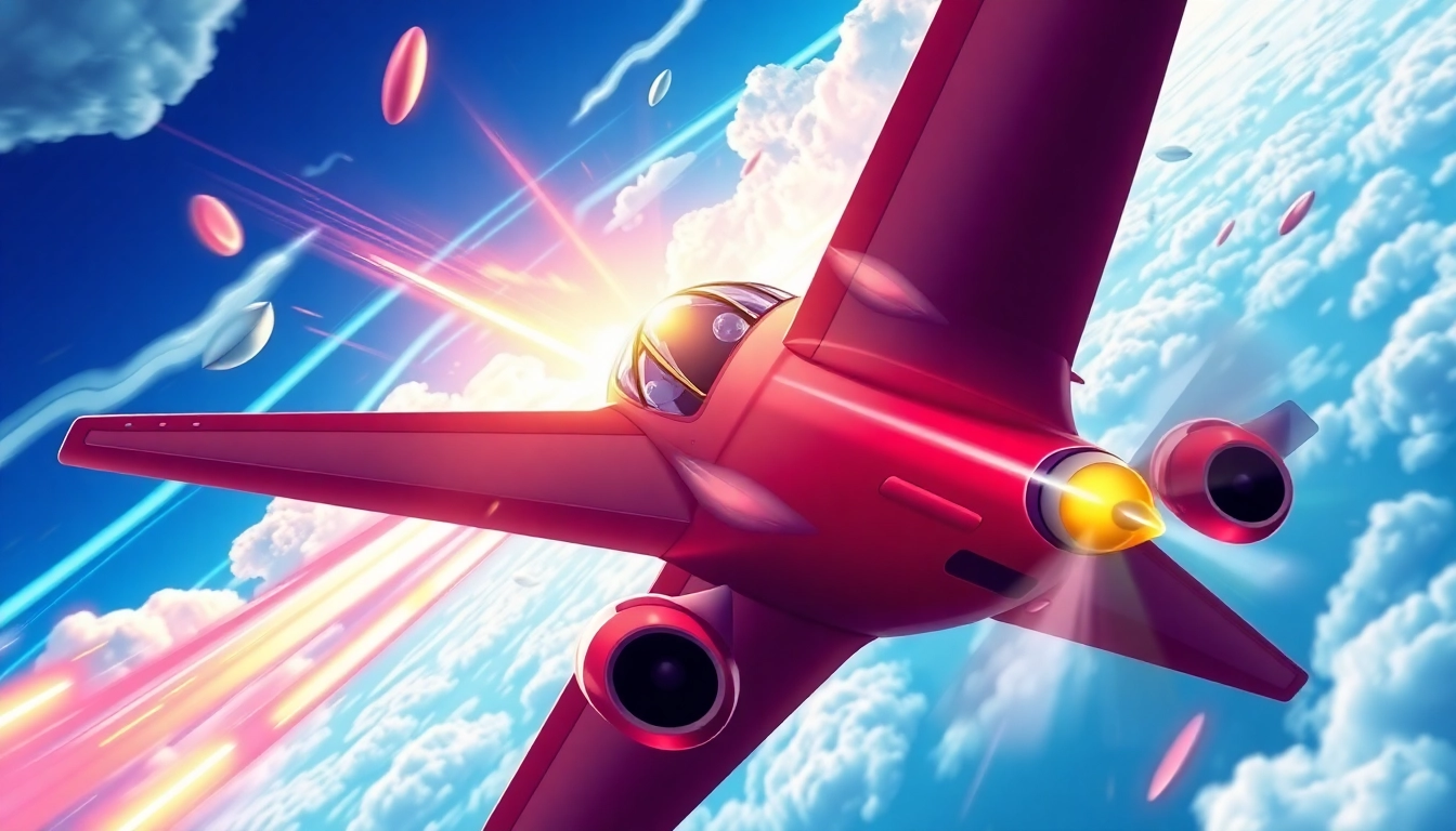 The aviator game online depicted with an aircraft flying through a digital sky, showcasing immersive gameplay and high stakes excitement for players.