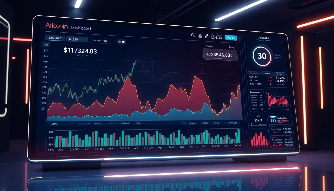Aicoin blockchain data platform with real-time market analysis and digital trading interface